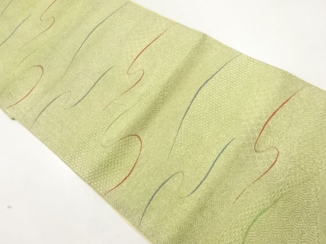 リサイクル　抽象模様織出し名古屋帯